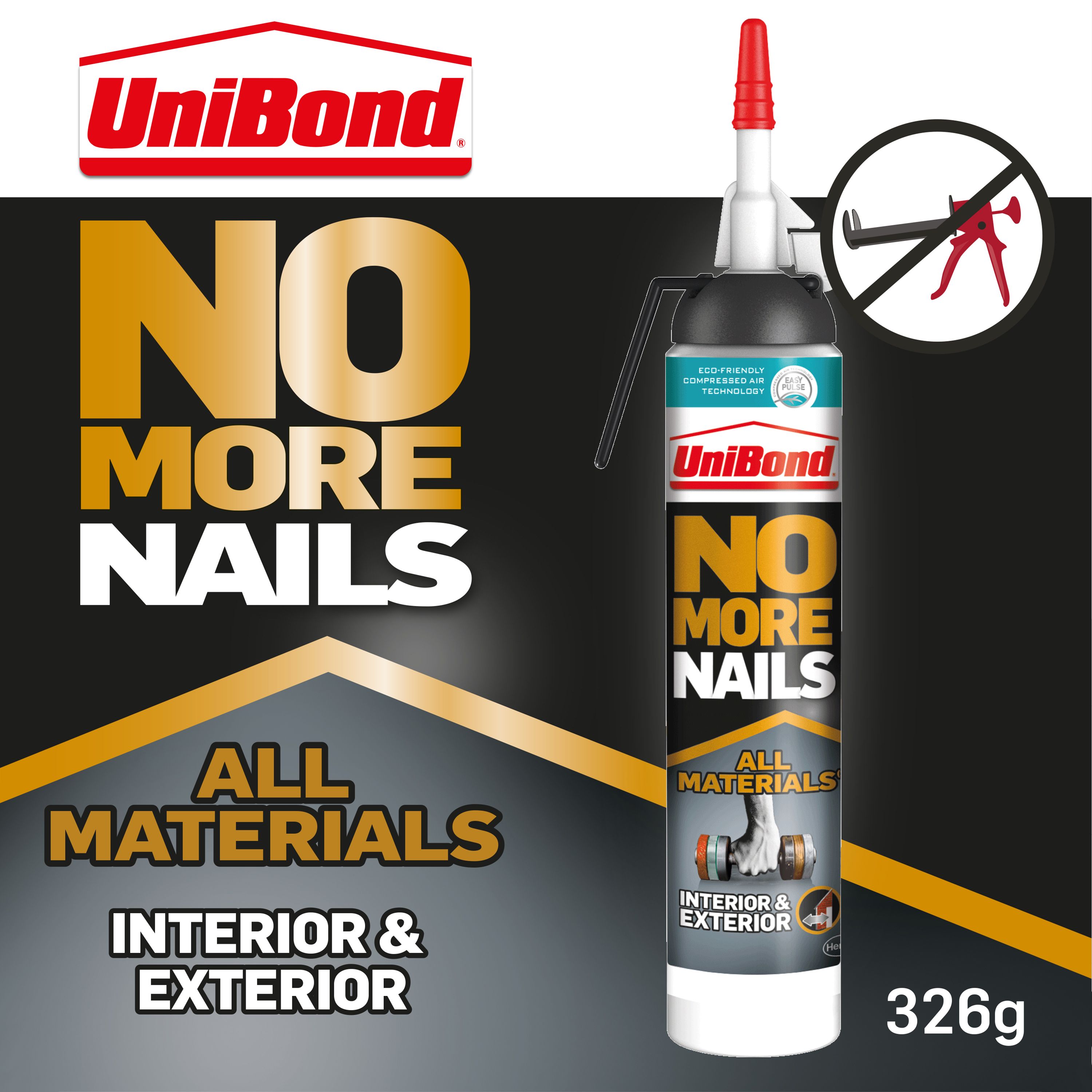 UniBond No More Nails Easy Pulse Interior & Exterior White All materials Grab adhesive 326g