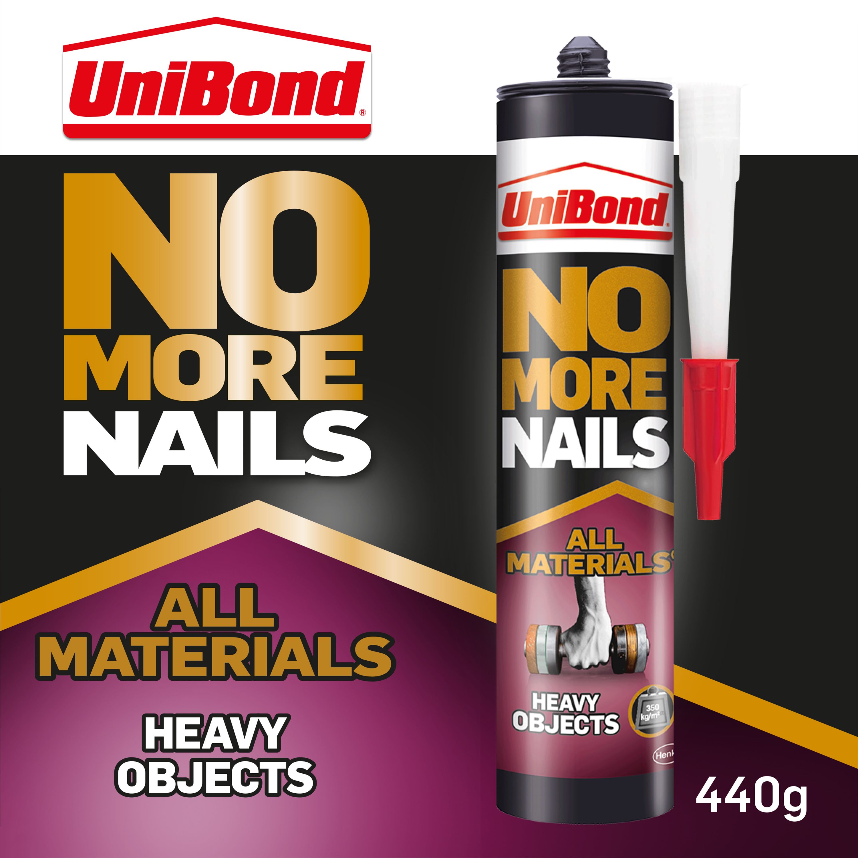 UniBond No More Nails Heavy Objects White All materials Grab adhesive 440g