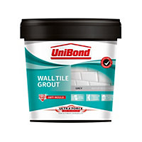 UniBond UltraForce Ready mixed Grey Wall tile Grout, 1.38kg Tub