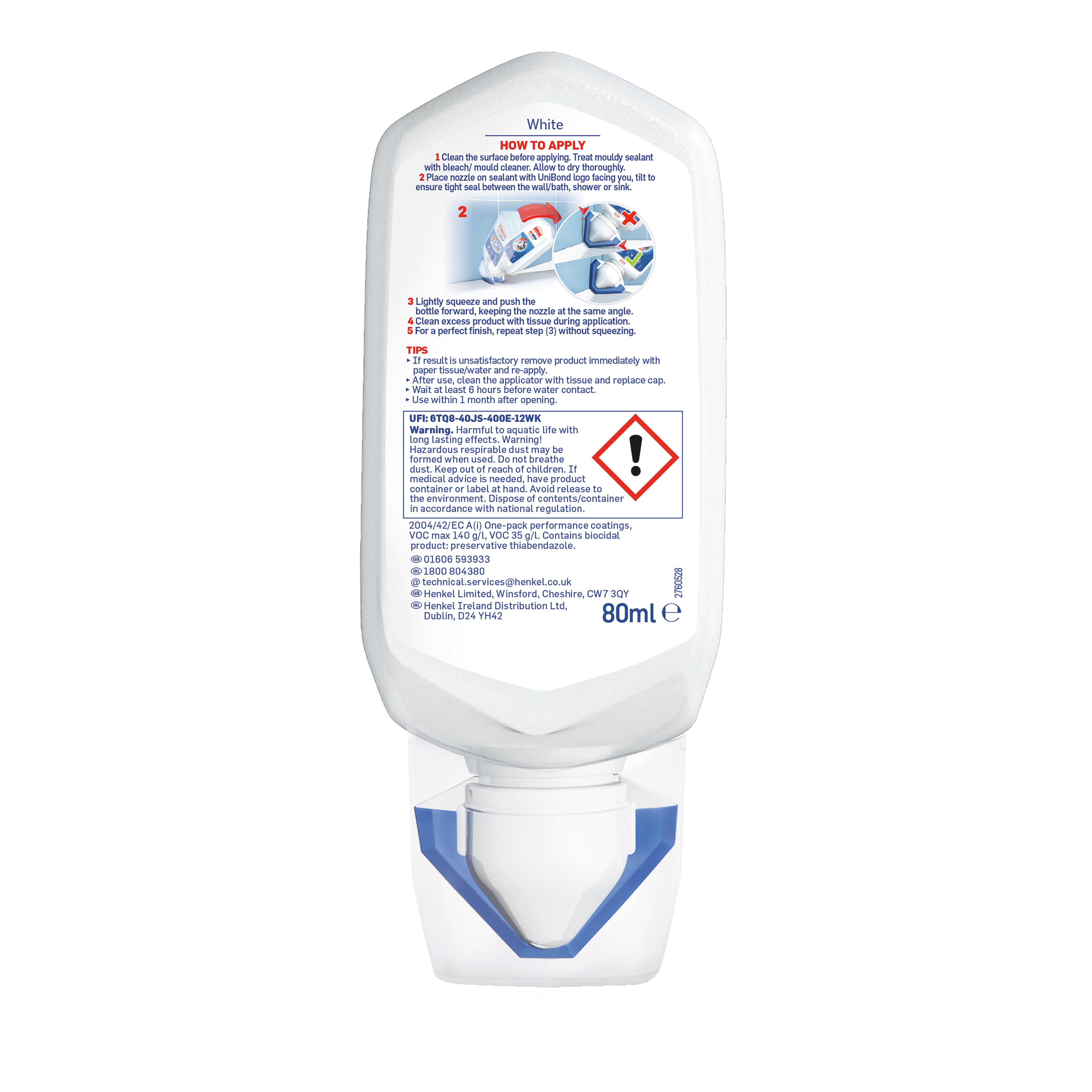 UniBond White Silicone-based Sanitary sealant, 100ml
