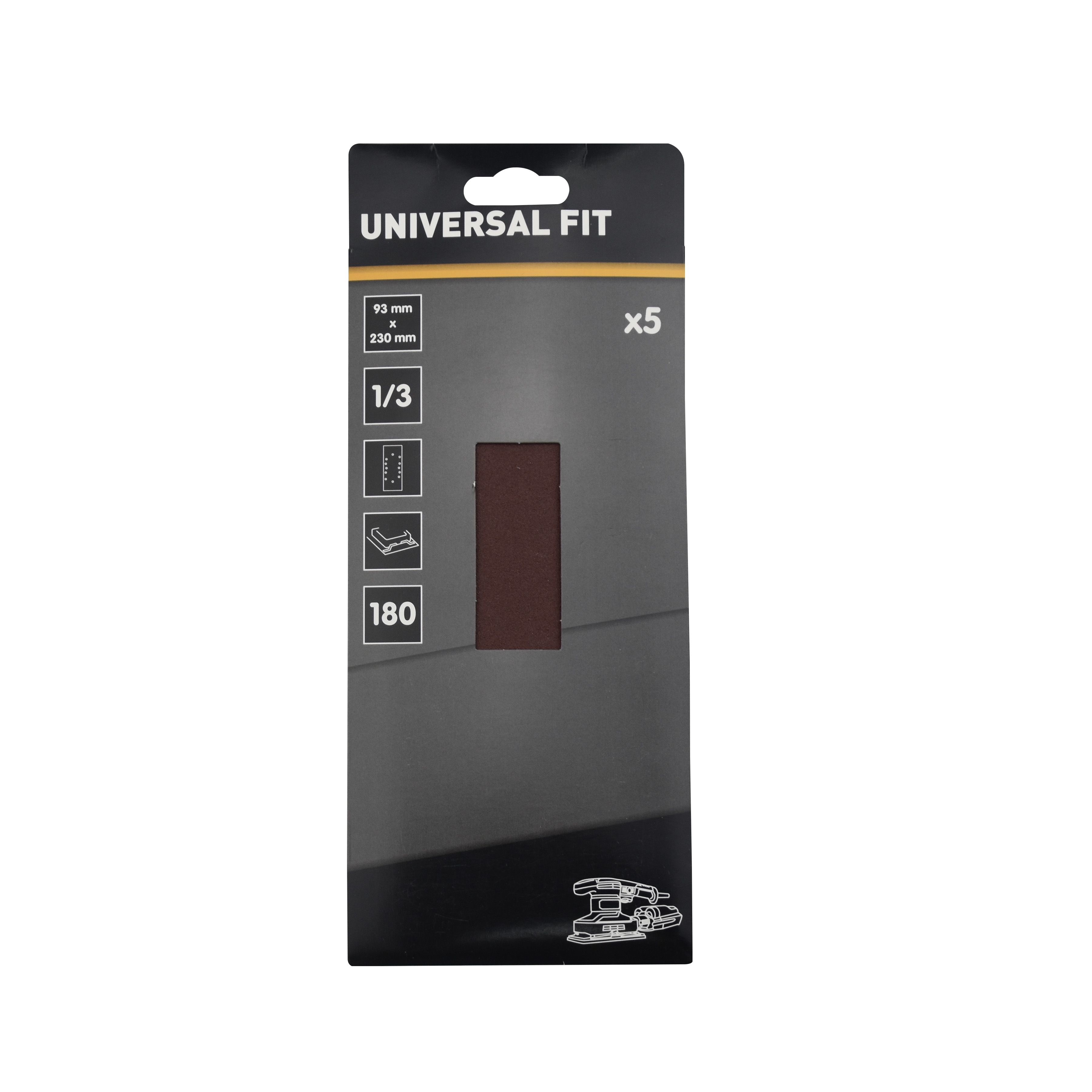 Universal Fit 180 grit Red Sanding sheet (L)230mm (W)93mm, Pack of 5