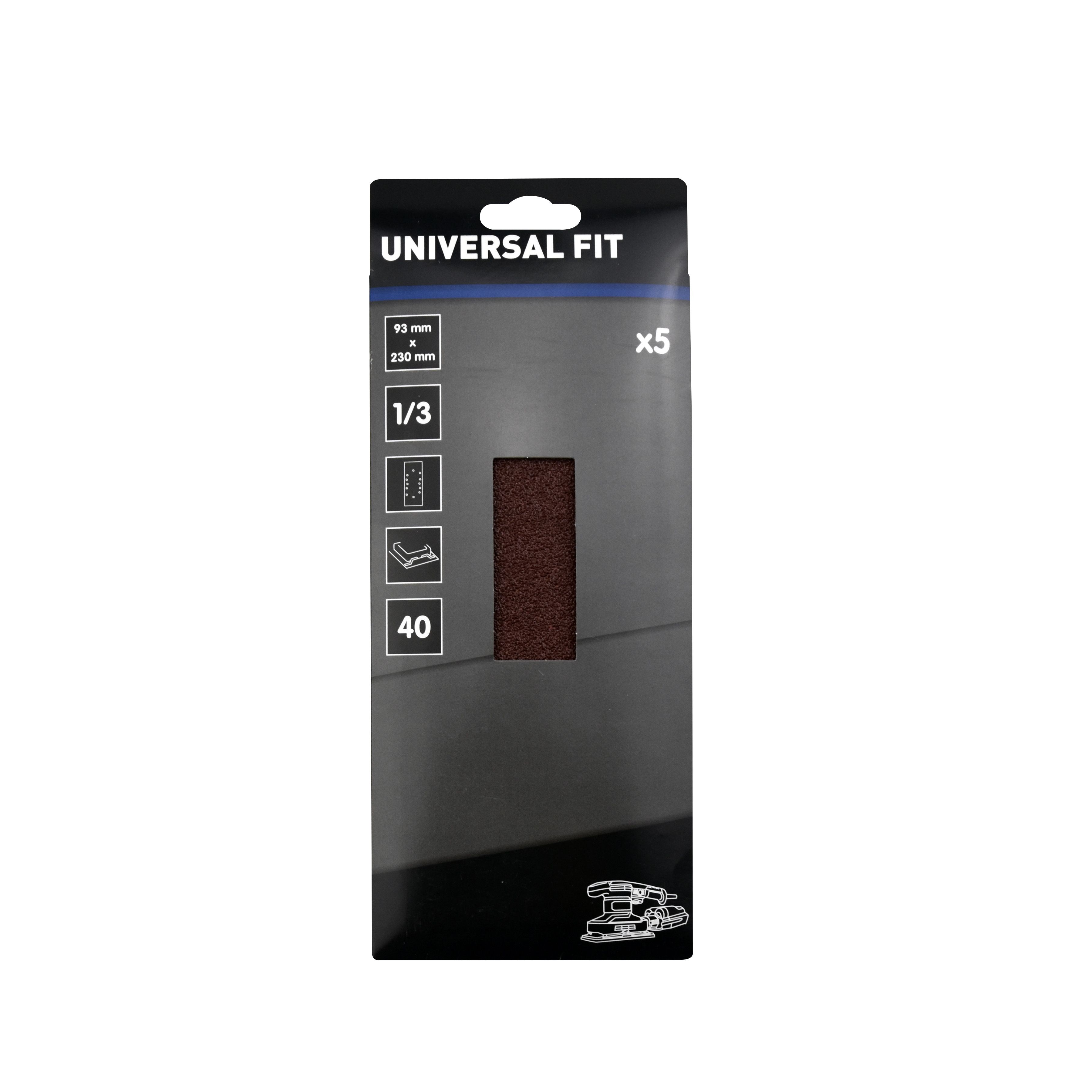 Universal Fit 40 grit Red Sanding sheet (L)230mm (W)93mm, Pack of 5