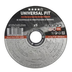 Universal Inox & metal Cutting disc 125mm x 1mm x 22.2mm, Pack of 5