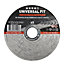 Universal Metal Cutting disc 125mm x 1mm x 22.2mm, Pack of 5