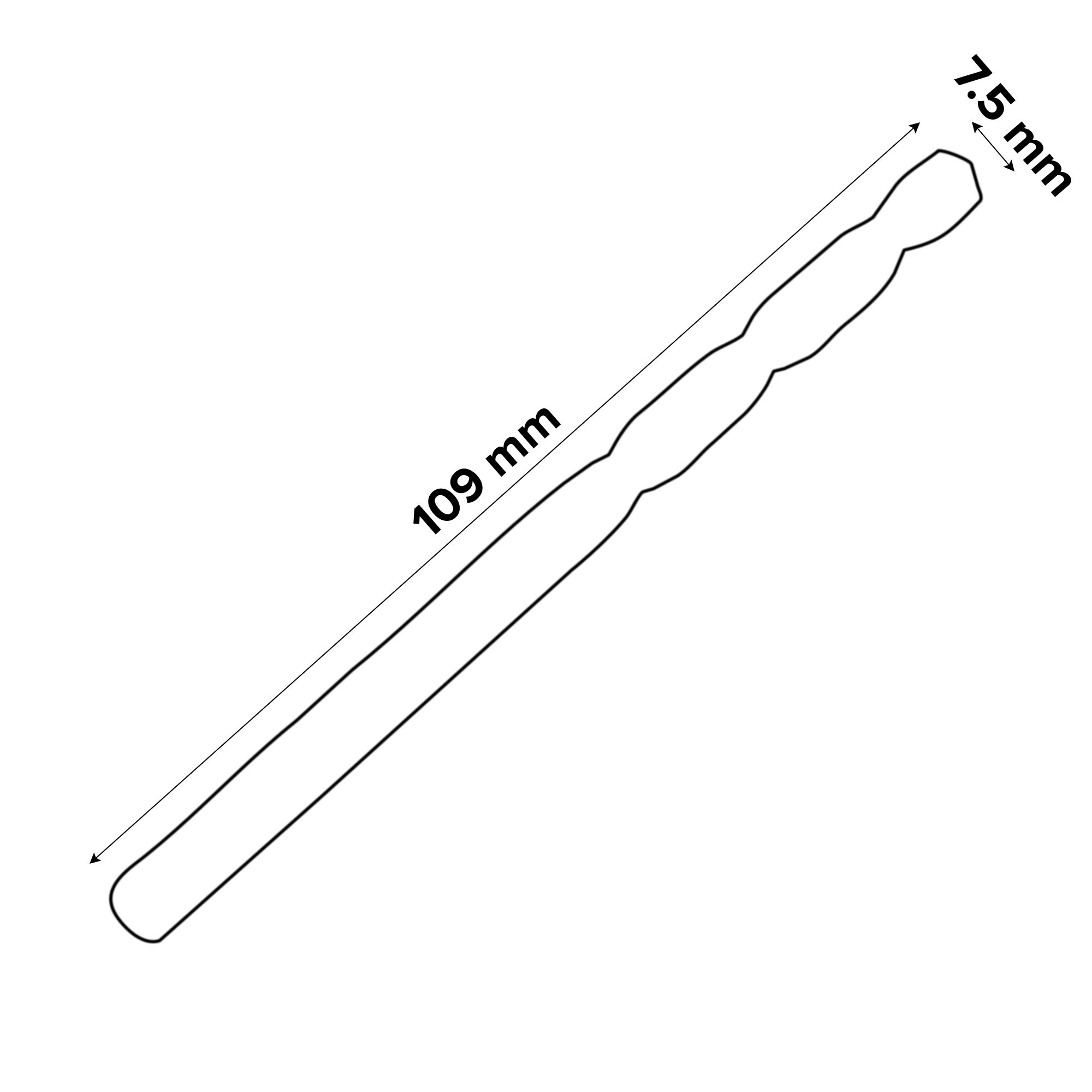Universal Metal Drill bit (Dia)7.5mm (L)109mm