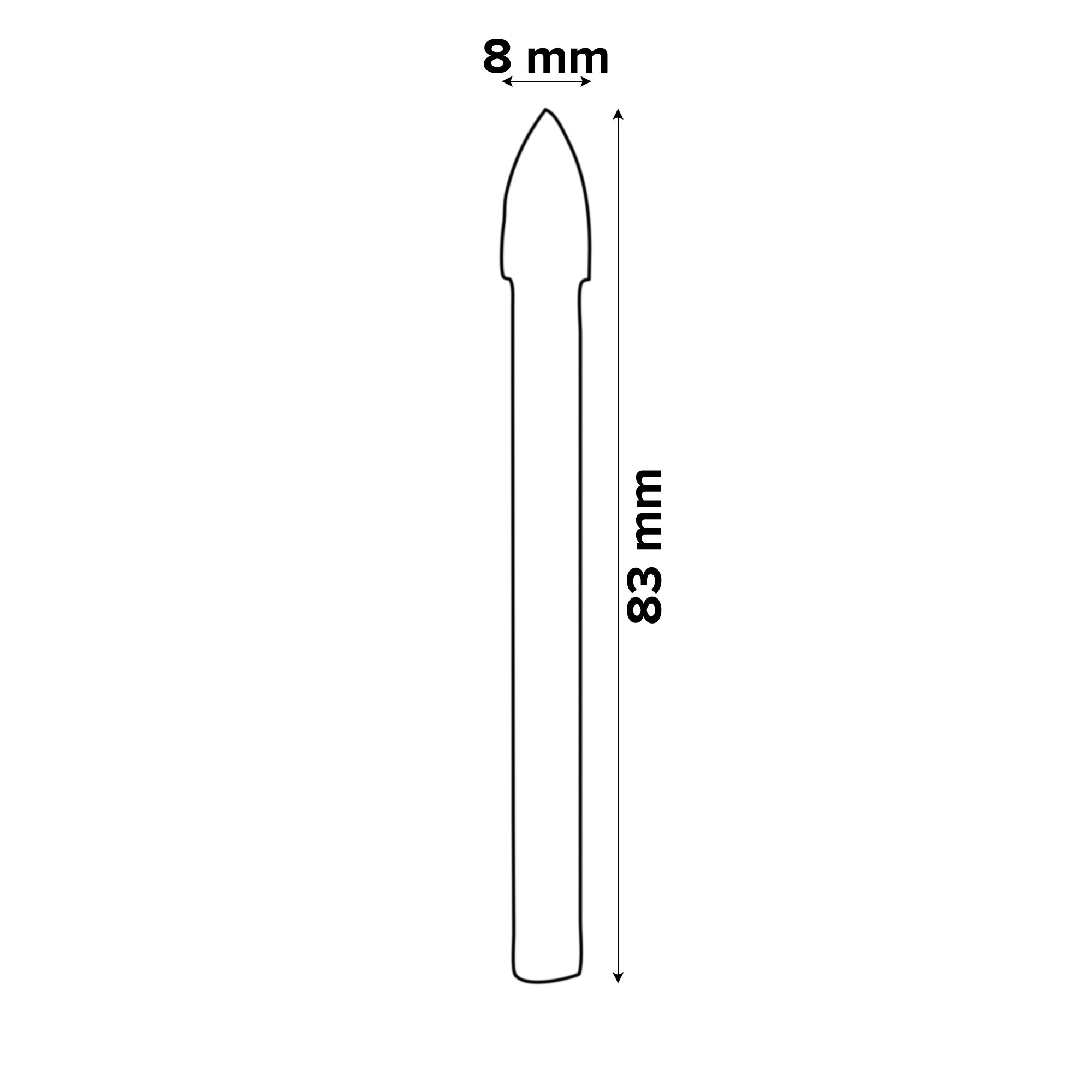 Universal Tile & glass drill bit (Dia)8mm (L)83mm