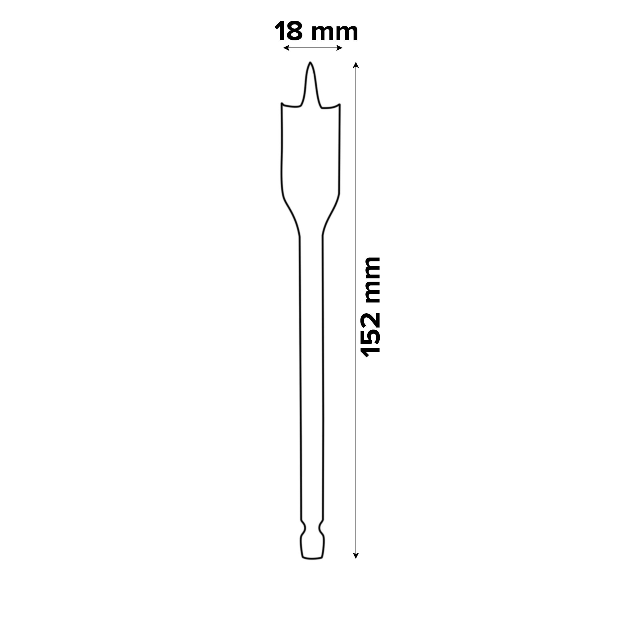 Universal Wood drill bit (Dia)18mm (L)152mm