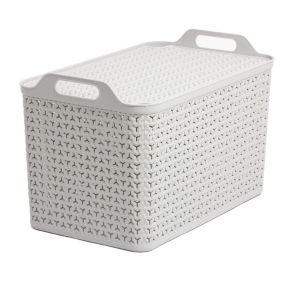 Urban Grey Plastic Stackable Storage basket (H)3.5cm (W)3.3cm (D)3.3cm
