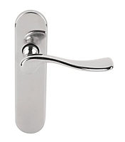 Urfic Berkshire Polished Nickel effect Steel & zinc alloy Latch Door handle (L)115mm, Pack