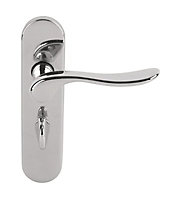 Urfic Hampshire Polished Nickel effect Steel & zinc alloy WC Door handle (L)115mm, Pack