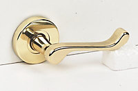Urfic Polished Brass effect Scroll Latch Lever on rose handle (L)98mm