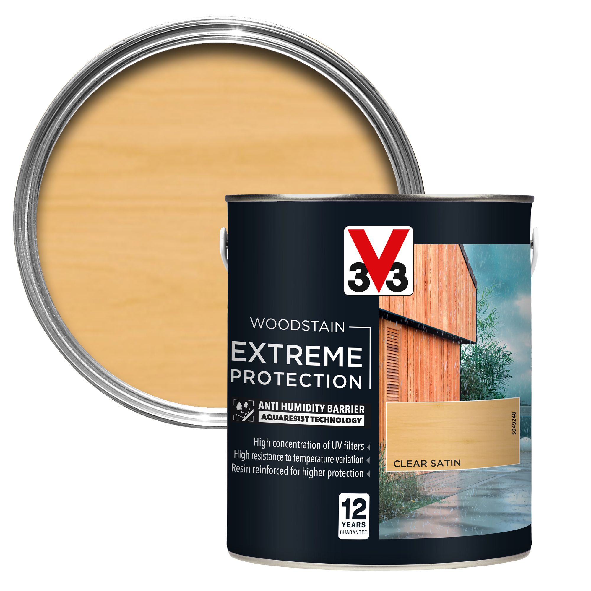 V33 Extreme protection Clear Satin Wood stain, 2.5L