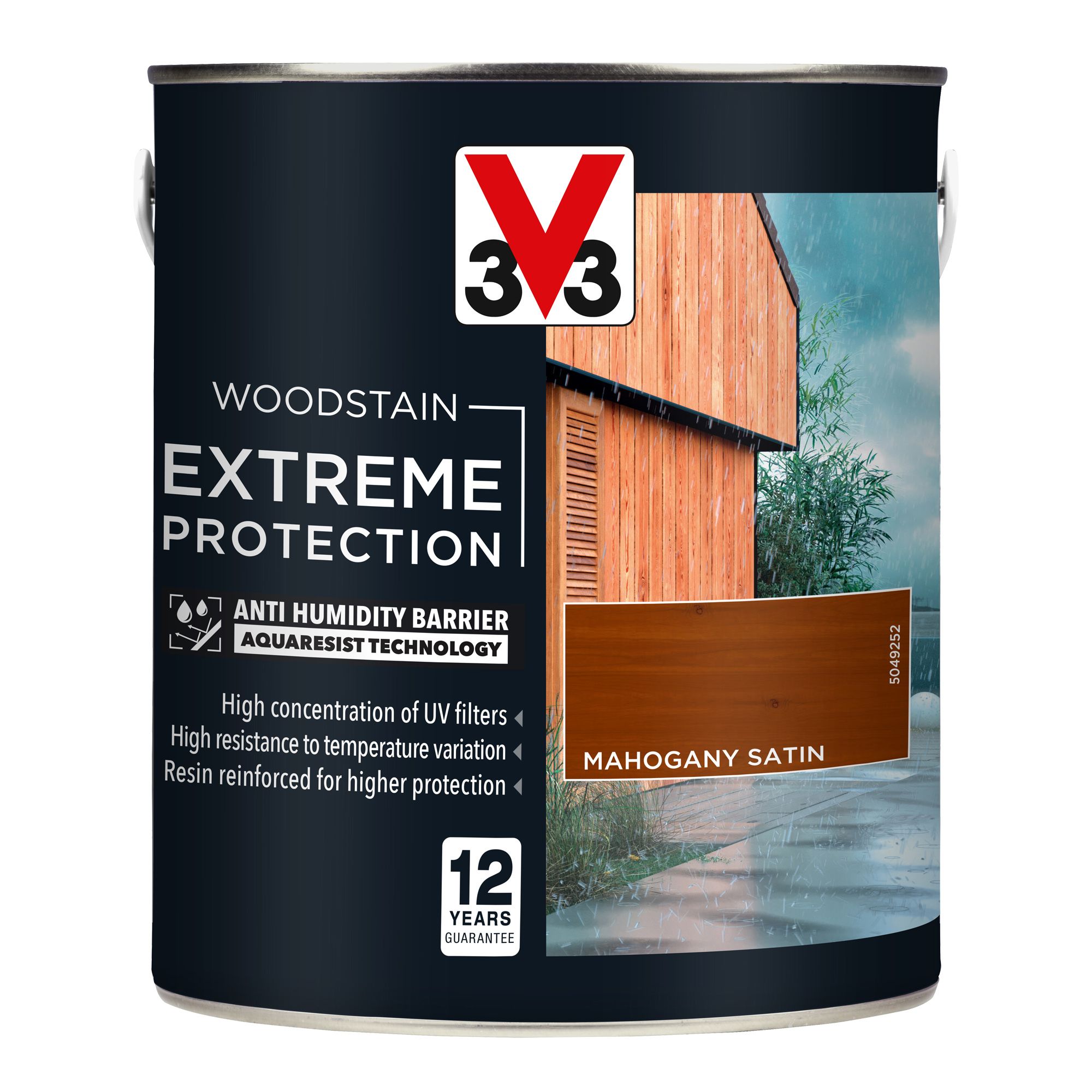 V33 Extreme protection Mahogany Satin Wood stain, 2.5L