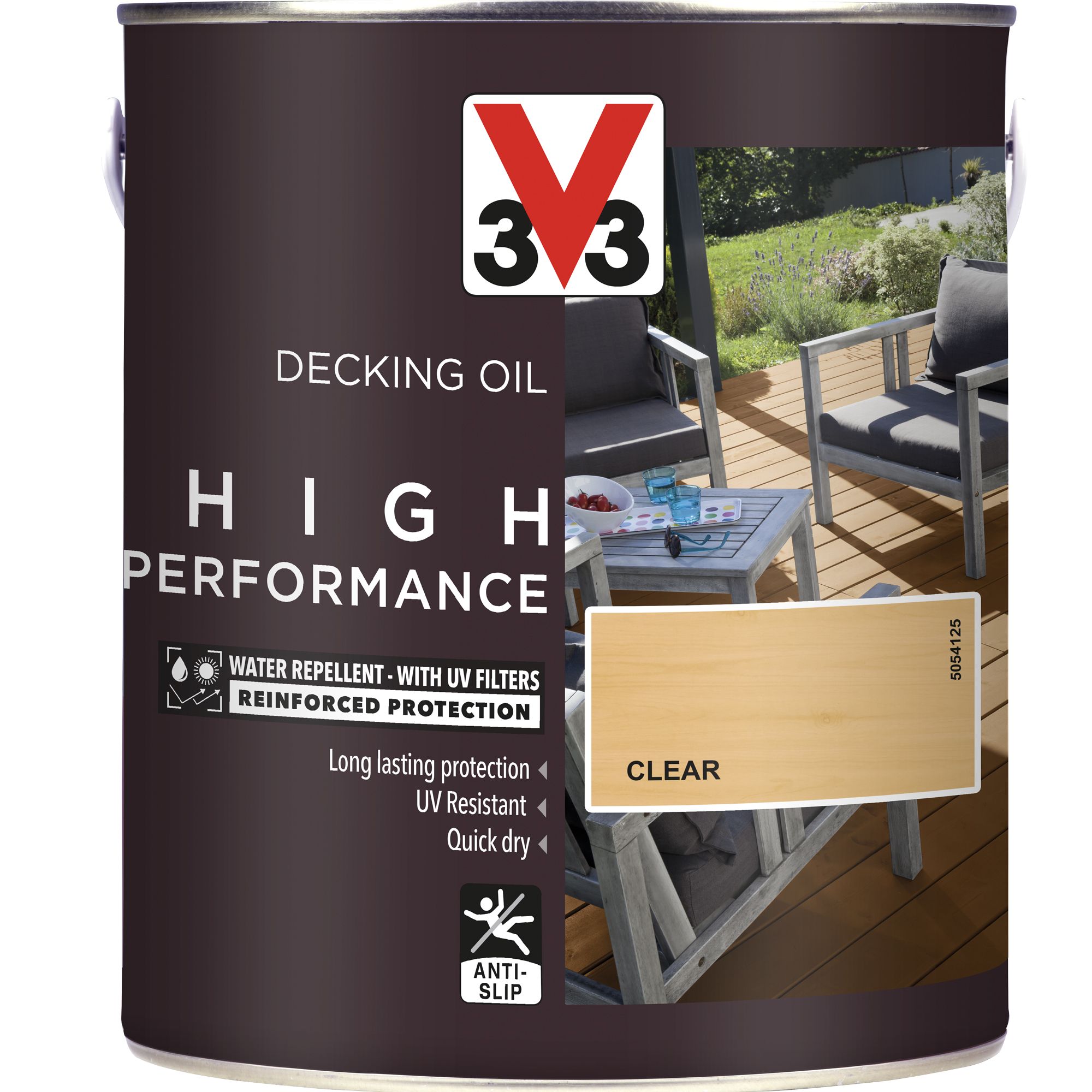 V33 High performance Clear UV resistant Decking Wood oil, 2.5L