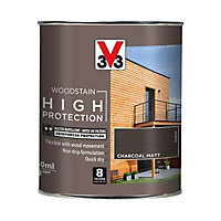 V33 High protection Charcoal Matt Wood stain, 750ml