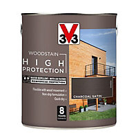 V33 High protection Charcoal Mid sheen Wood stain, 2.5L