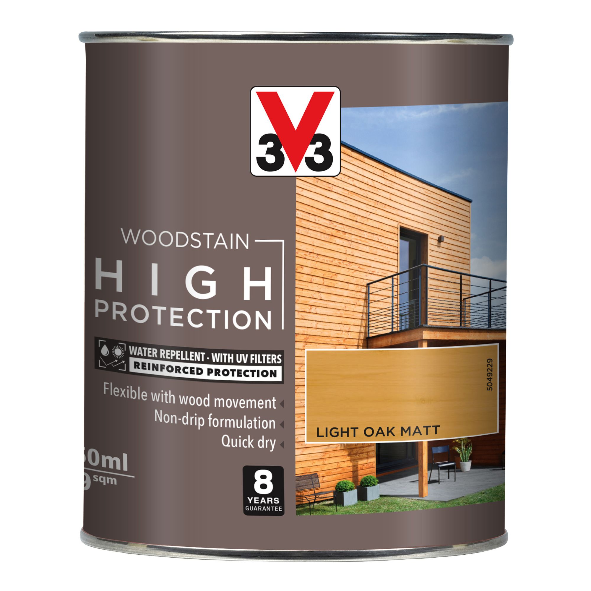 V33 High protection Light oak Matt Wood stain, 750ml