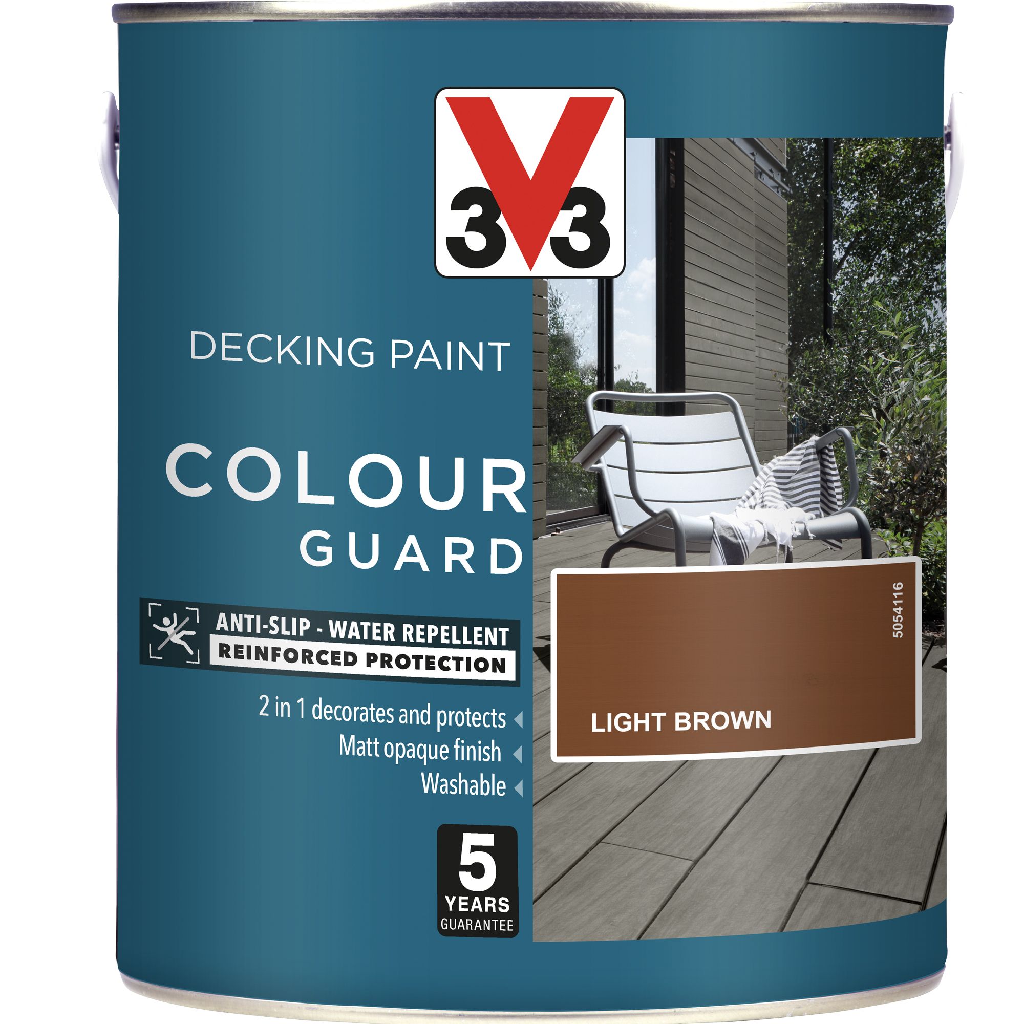 V33 Matt light brown Decking paint, 2.5L