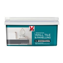 V33 Renovation Anthracite Satin Wall tile & panelling paint, 2L