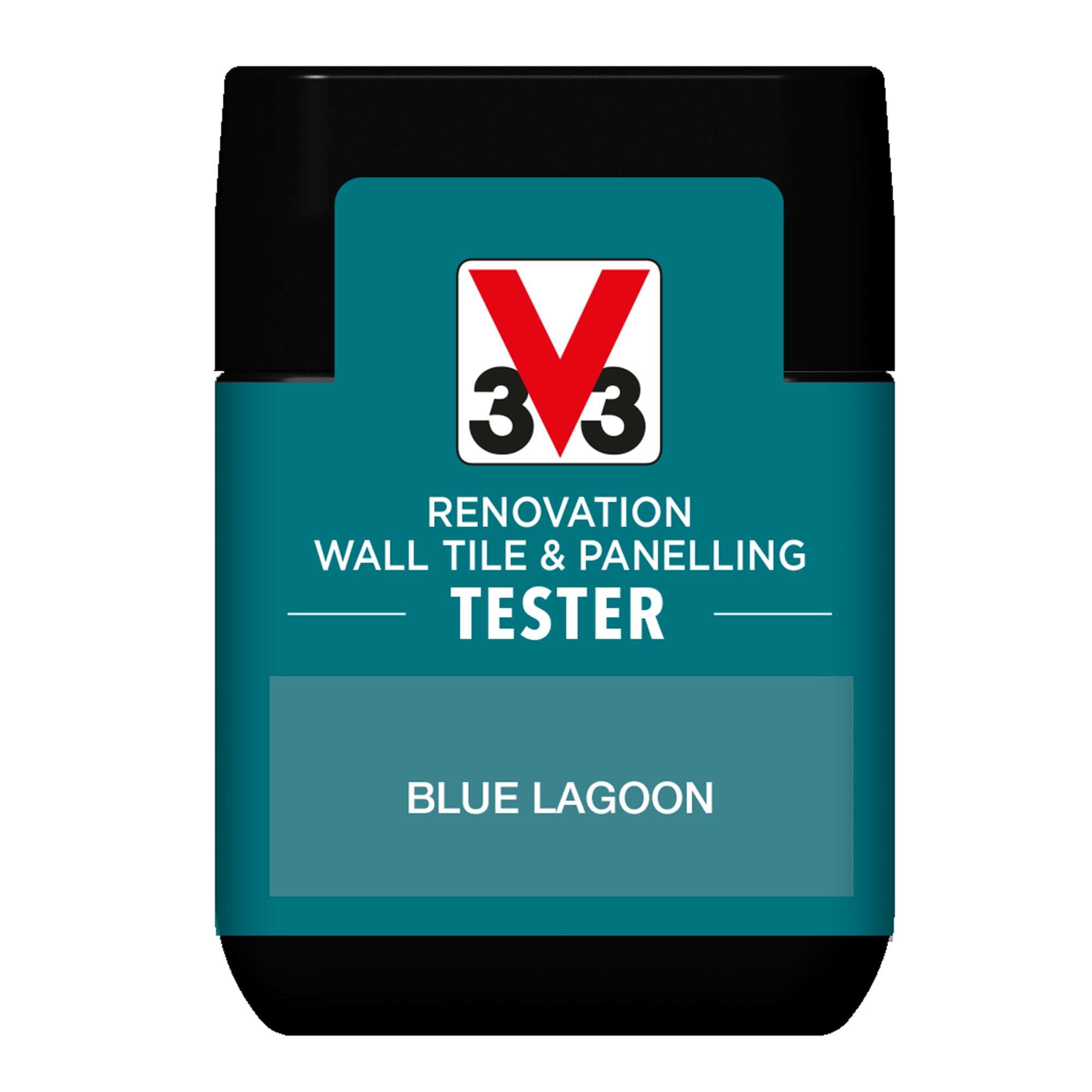 V33 Renovation Blue Lagoon Satinwood Wall tile & panelling paint, 75ml Tester pot