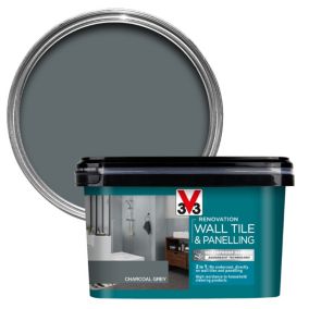 V33 Renovation Charcoal Grey Satin Wall tile & panelling paint, 2L