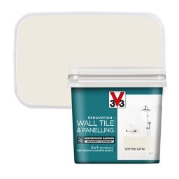 V33 Renovation Cotton Satin Wall tile & panelling paint, 0.75L