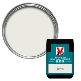 V33 Renovation Cotton Satinwood Wall tile & panelling paint, 75ml Tester pot