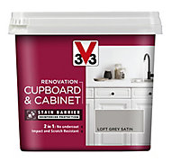 V33 Renovation Loft grey Satin Cupboard & cabinet paint, 0.75L