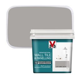 V33 Renovation Loft grey Satin Wall tile & panelling paint, 0.75L