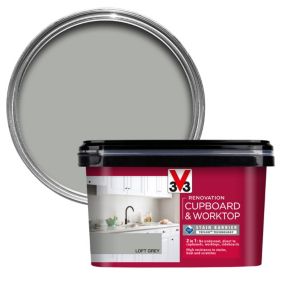 V33 Renovation Loft Grey Satinwood Cupboard & cabinet paint, 2L