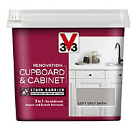 V33 Renovation Loft grey Satinwood Cupboard & cabinet paint, 750ml