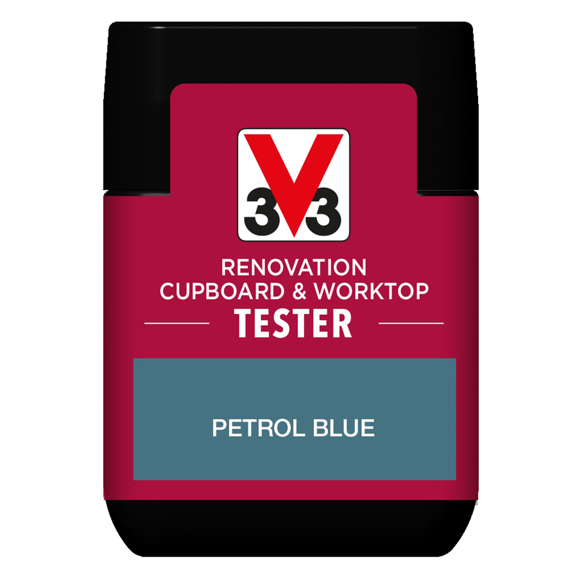 V33 Renovation Petrol Blue Satinwood Cupboard & cabinet paint, 75ml Tester pot