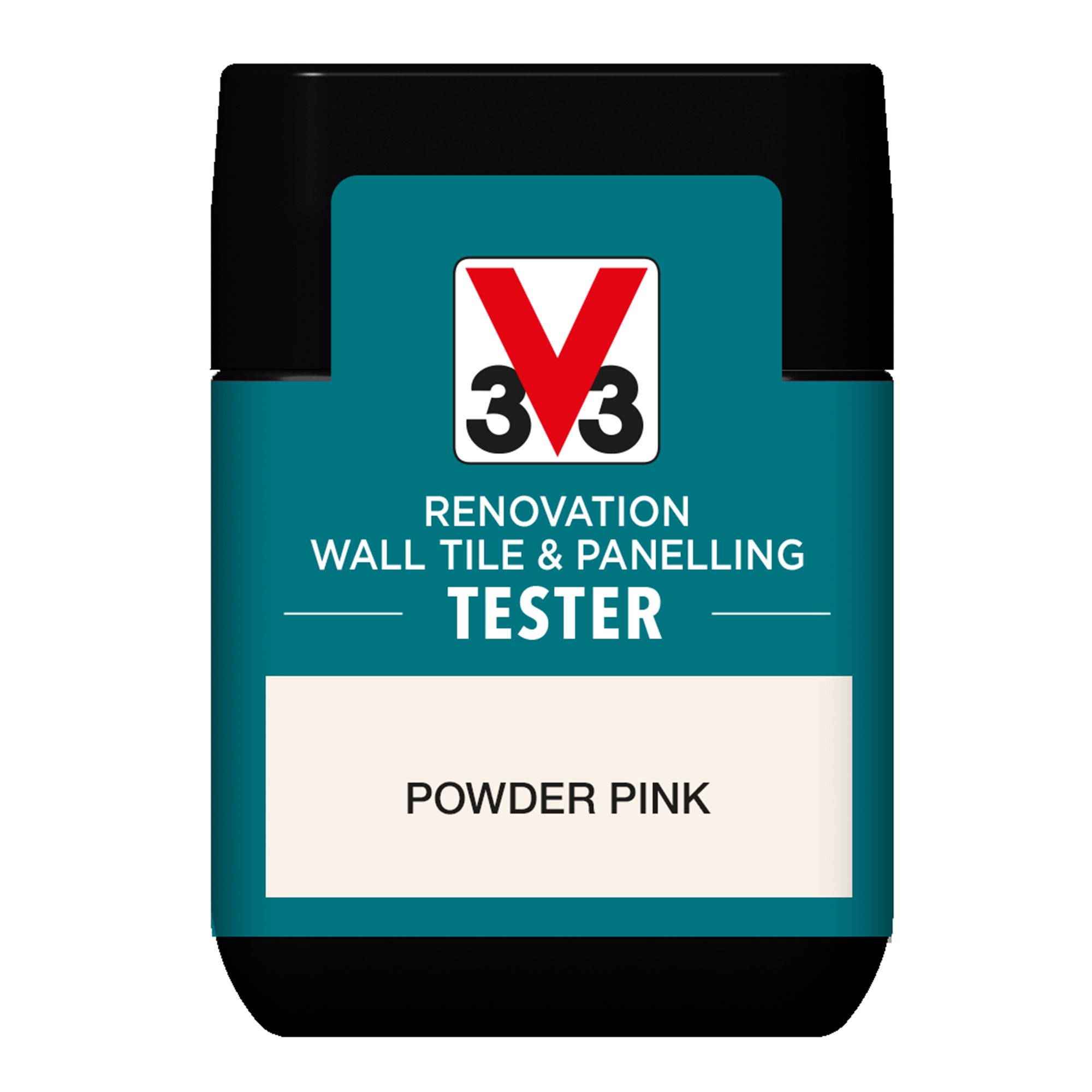 V33 Renovation Powder Pink Satinwood Wall tile & panelling paint, 75ml Tester pot