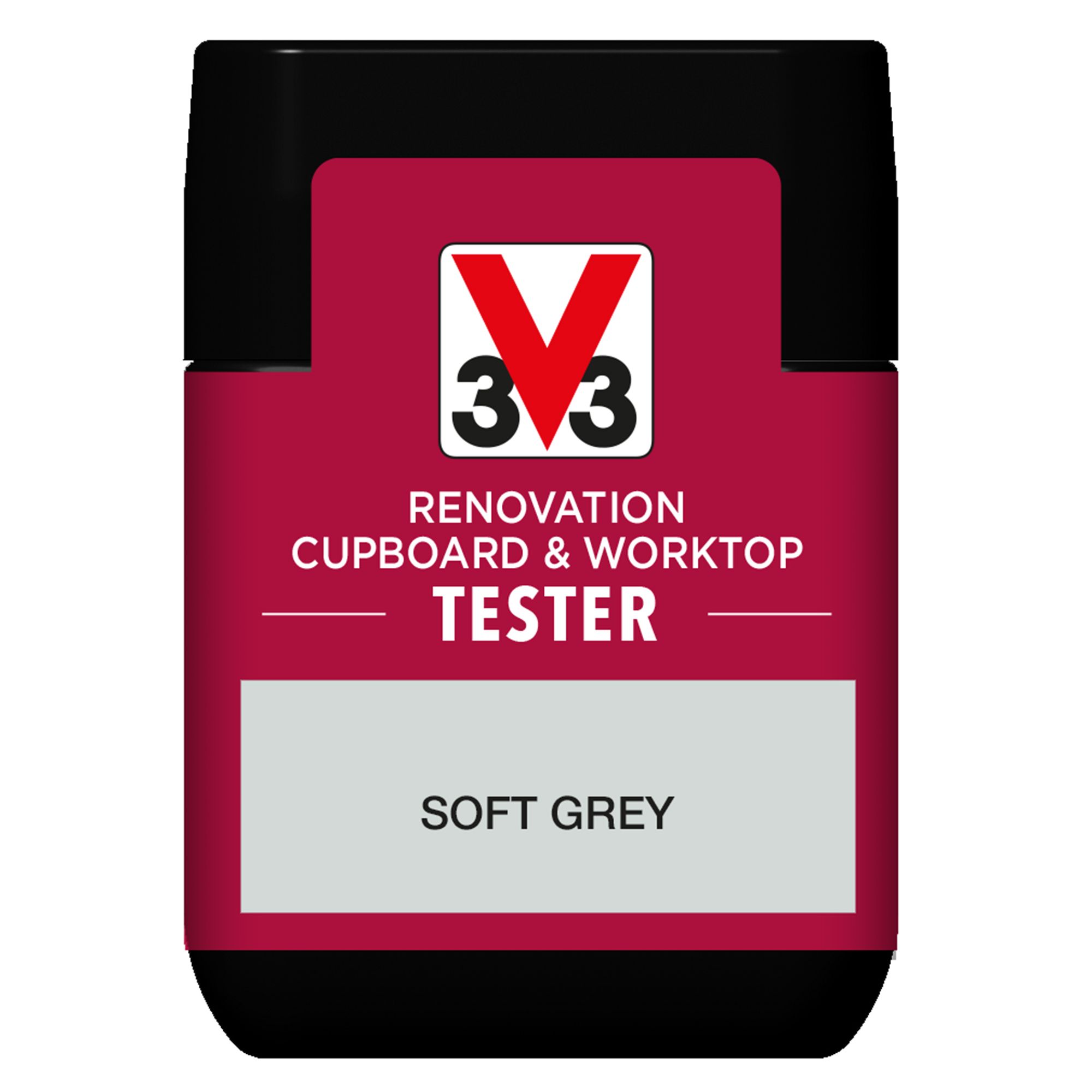 V33 Renovation Soft Grey Satinwood Cupboard & cabinet paint, 75ml Tester pot