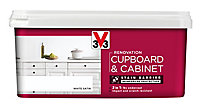 V33 Renovation White Satin Cupboard & cabinet paint, 2L