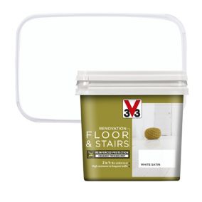 V33 Renovation White Satin Floor & stair paint, 0.75L