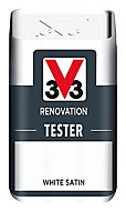 V33 Renovation White Satin Multi-surface paint, 50ml Tester pot