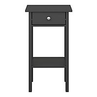 Valenca Satin black 1 Drawer Bedside table (H)700mm (W)400mm (D)354mm