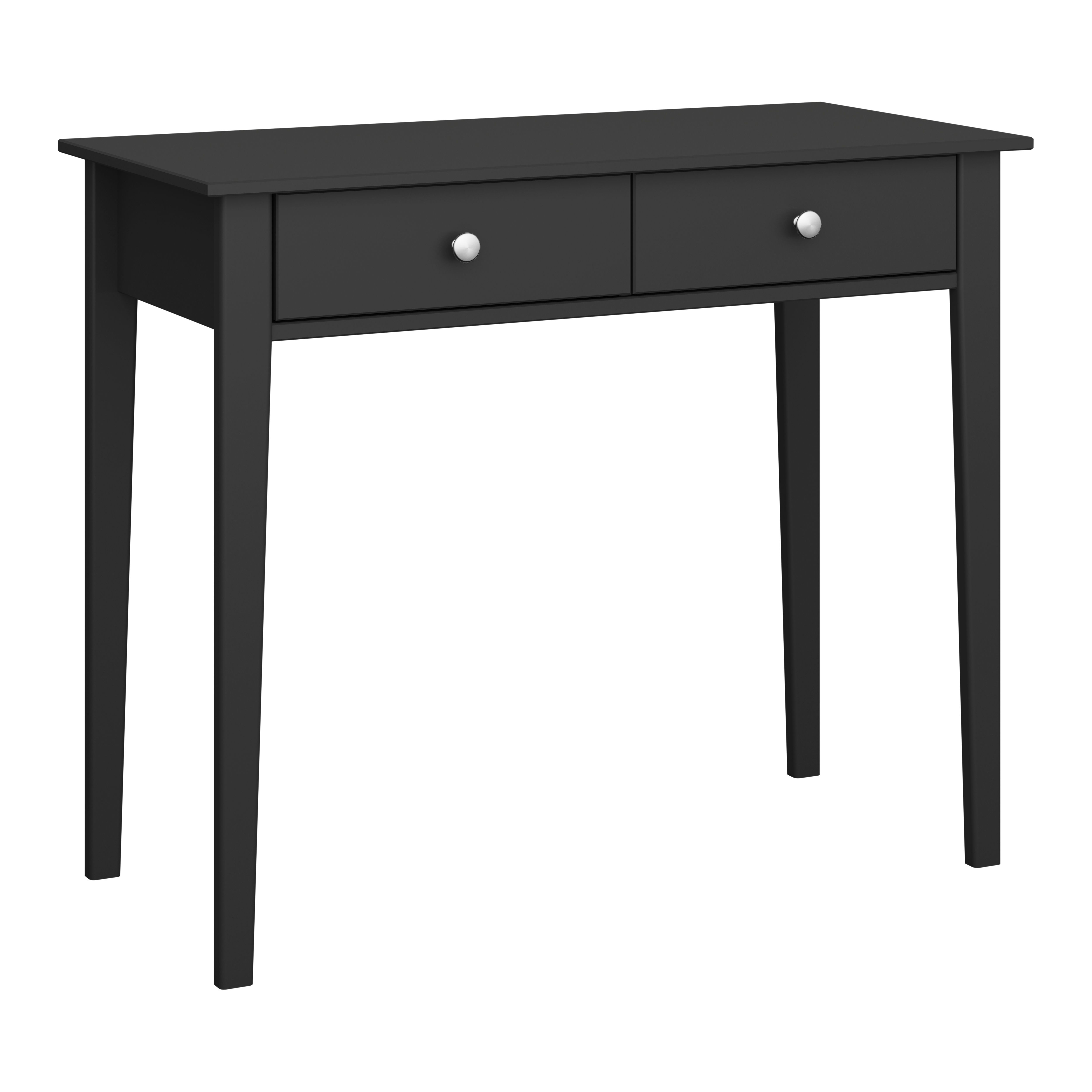 Valenca Satin black Painted 2 Drawer Non extendable Dressing table (H)765mm (W)1000mm (D)450mm