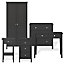 Valenca Satin black Painted 2 Drawer Non extendable Dressing table (H)765mm (W)1000mm (D)450mm