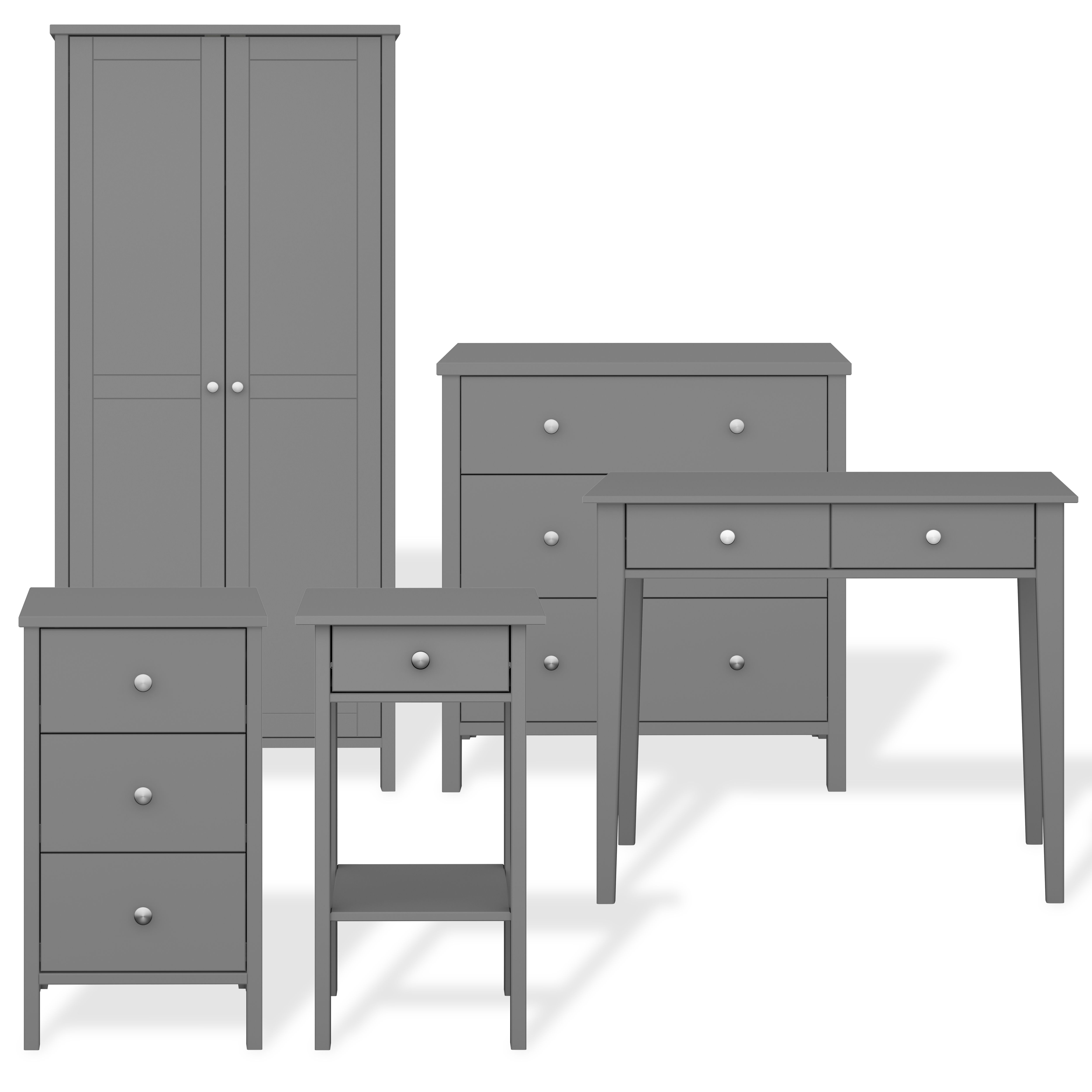 Valenca Satin grey Dressing table (H)76.5cm (W)100cm (D)45cm