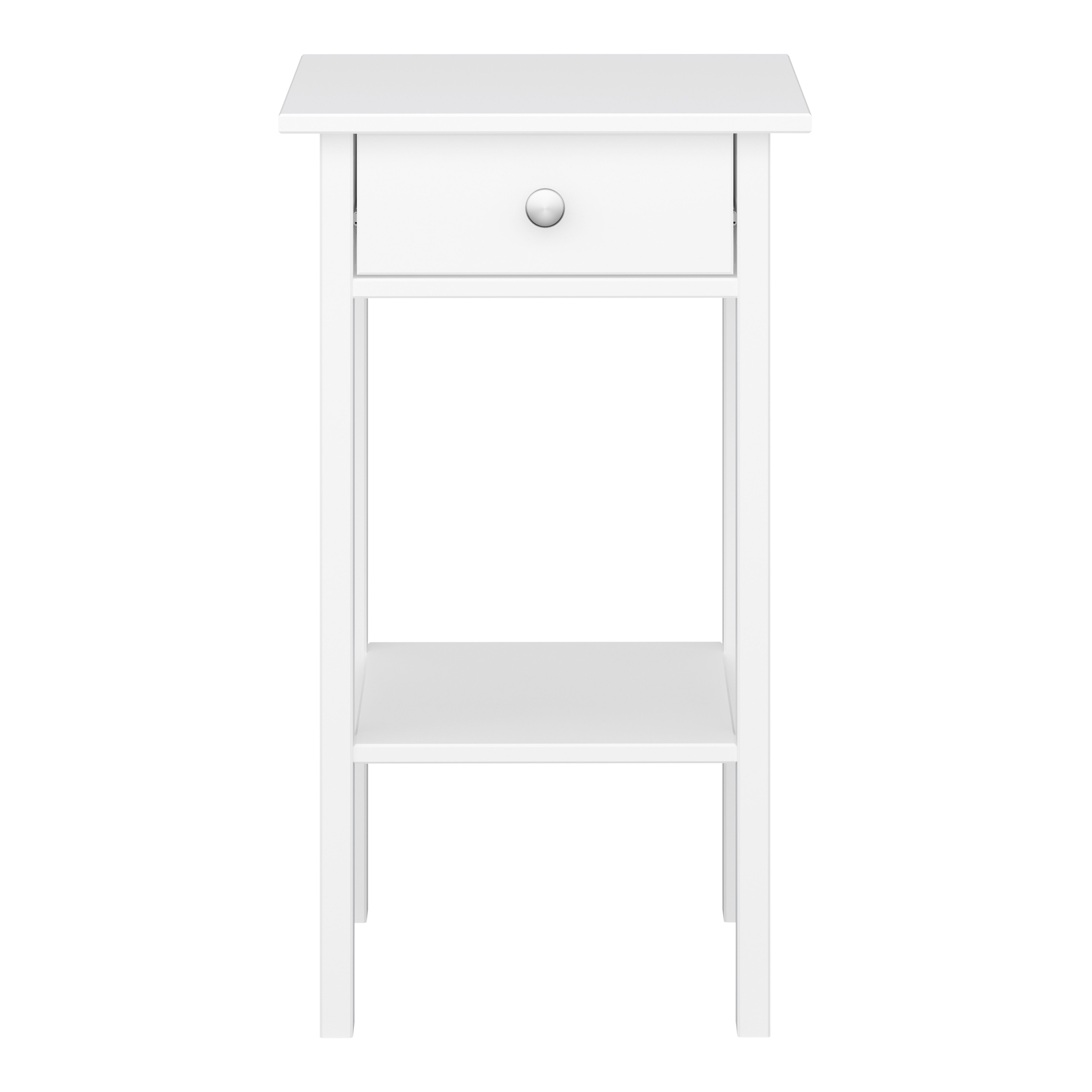 Valenca Satin white 1 Drawer Bedside table (H)700mm (W)400mm (D)354mm