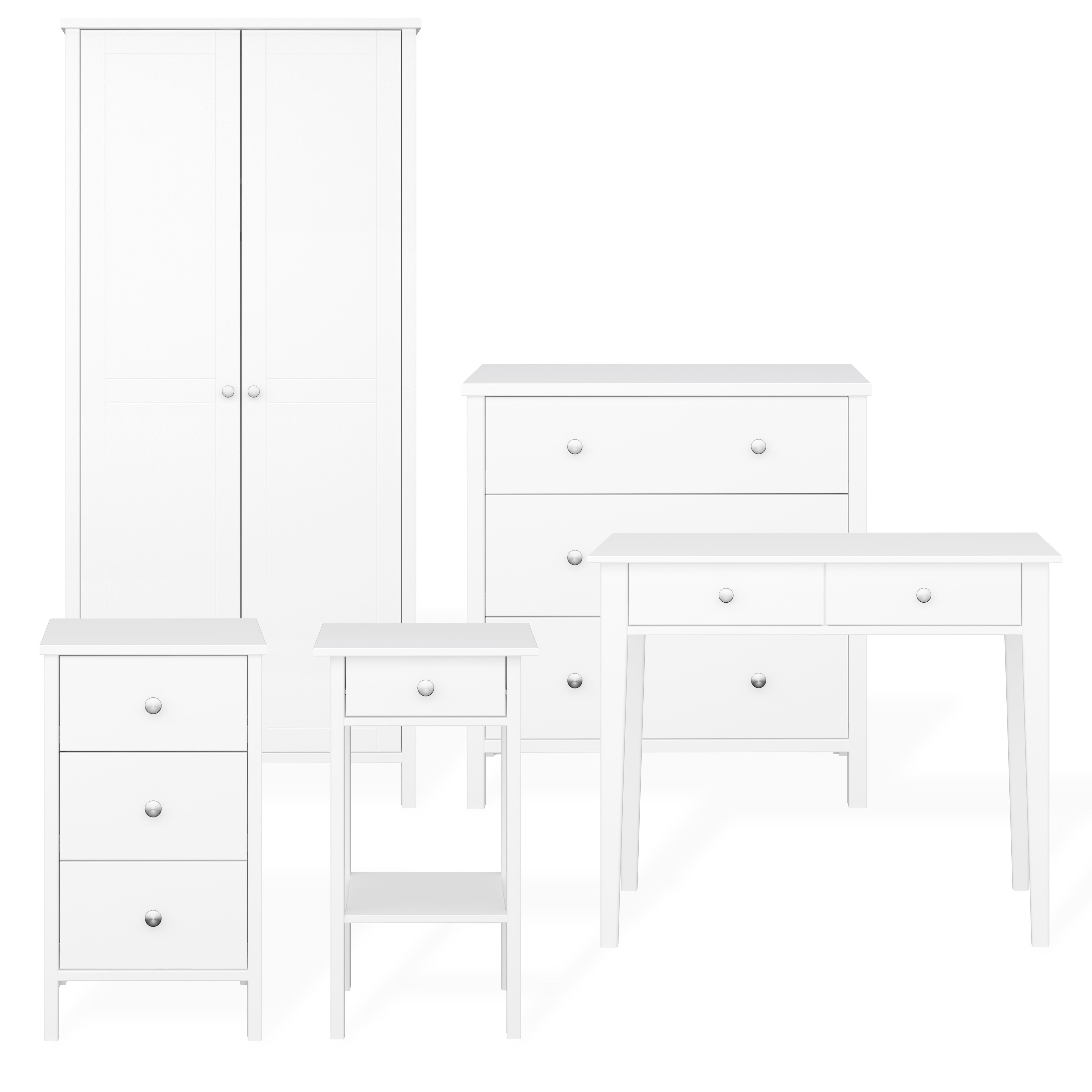 Valenca Satin white 3 Drawer Wide Chest of drawers (H)840mm (W)800mm (D)410mm