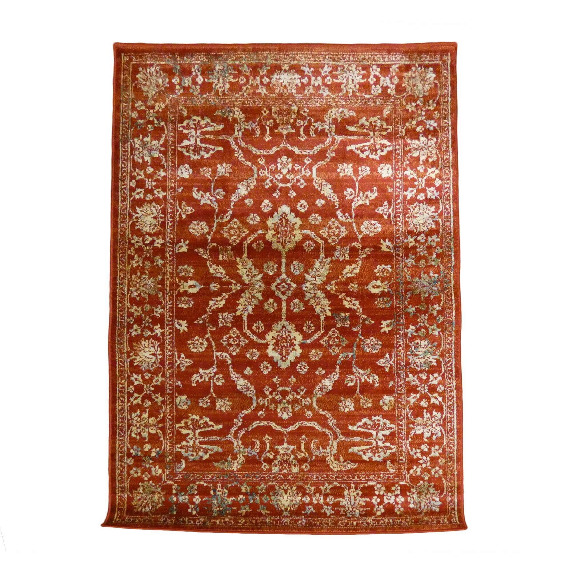 Valeria Red & Cream Traditional Rug 150cmx80cm