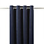 Valgreta Deep navy Plain Lined Eyelet Curtains (W)228cm (L)228cm, Pair