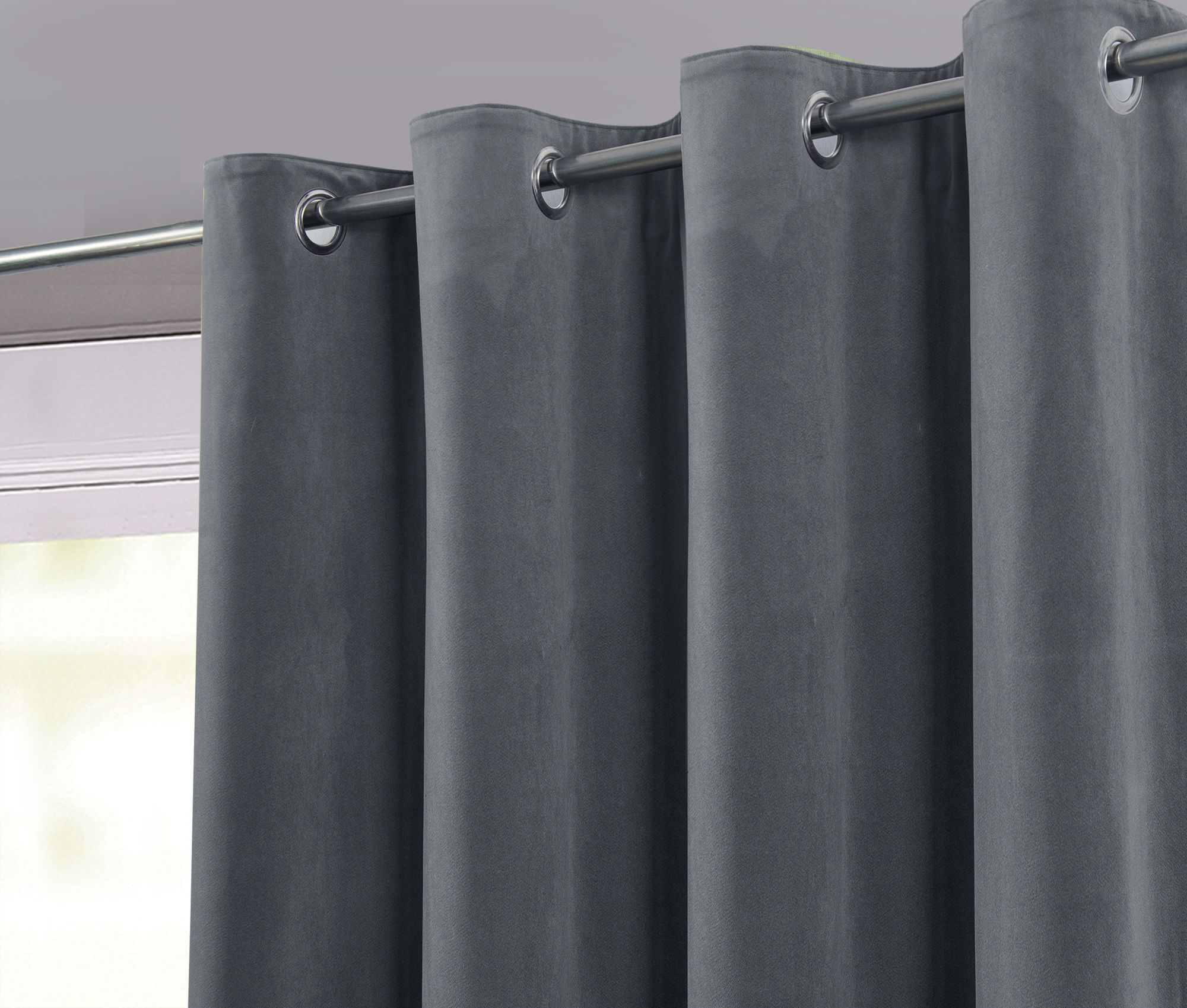 Valgreta Deep navy Velvet Lined Eyelet Curtain (W)167cm (L)228cm, Pair