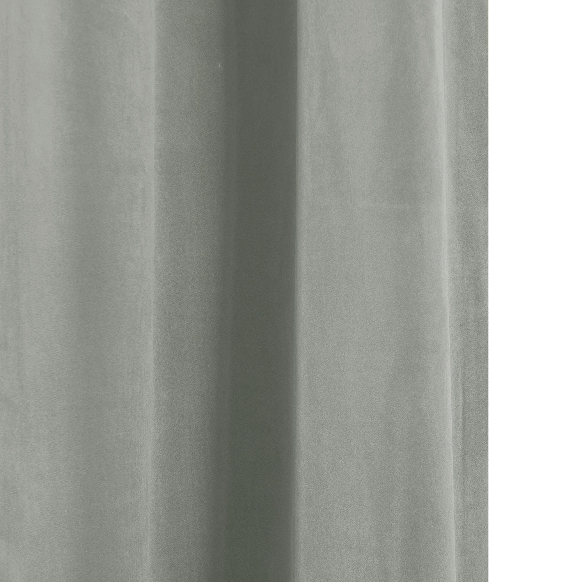Valgreta Grey Velvet Lined Eyelet Curtain (W)167cm (L)228cm, Pair