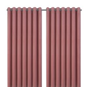 Valgreta Pink Velvet Lined Eyelet Curtain (W)22.8cm (L)22.8cm, Pair