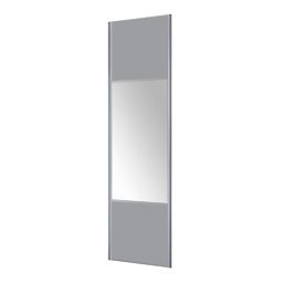 Valla Light grey Mirrored Sliding Wardrobe Door (H)2260mm (W)922mm