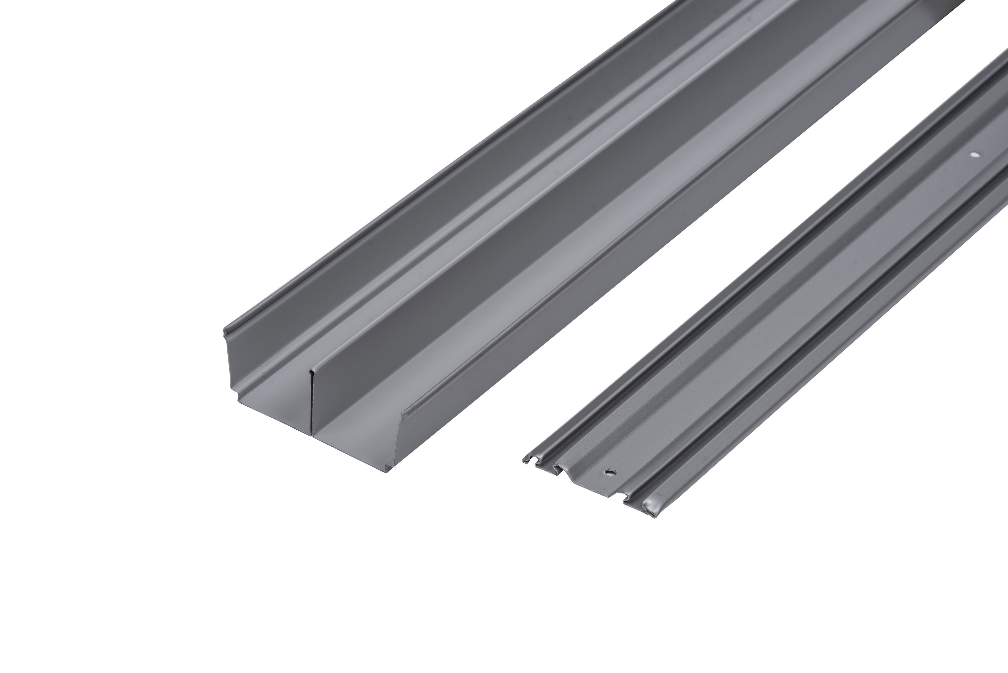 Valla Silver effect Sliding wardrobe door track (L)2700mm